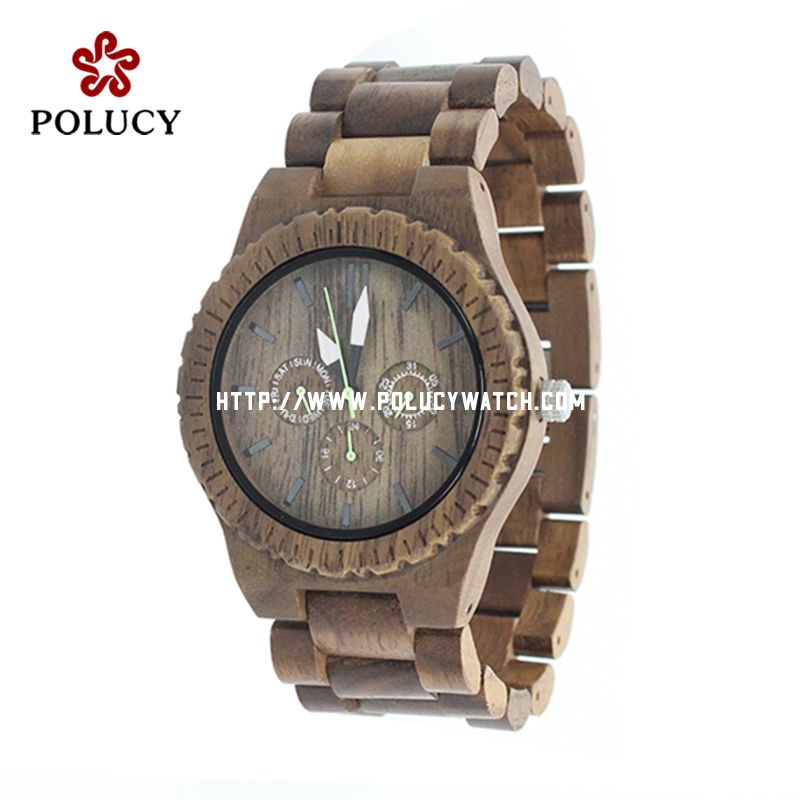 Walnut Wooden Chronograph Watch PB390M